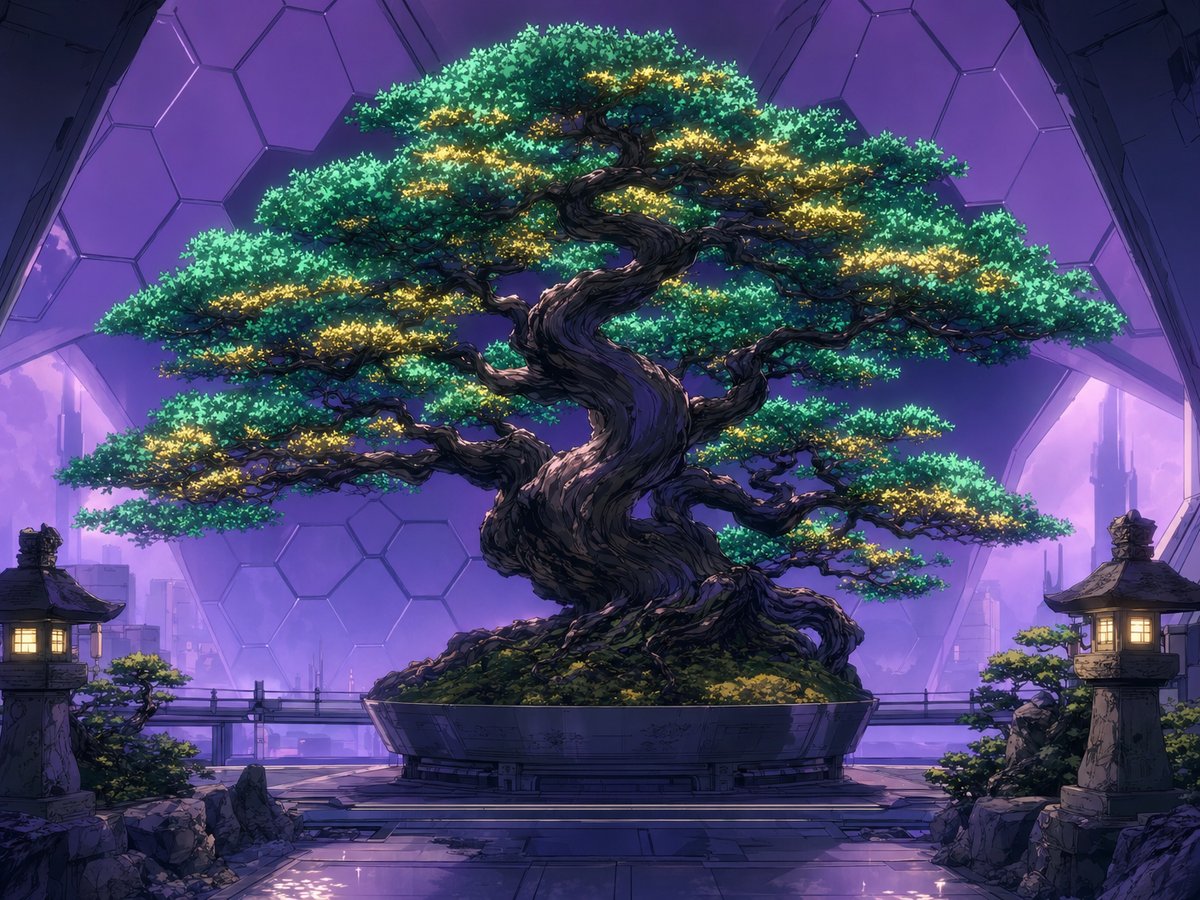 黄色仓库古树盆景视频